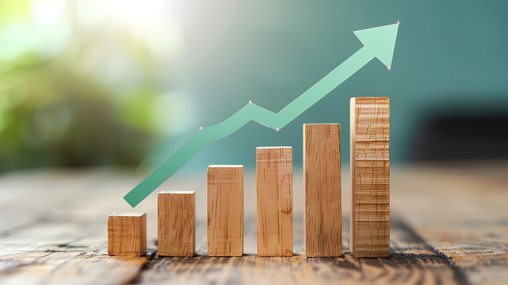 A growth chart ascending steadily, indicating the financial stability insurance can provide