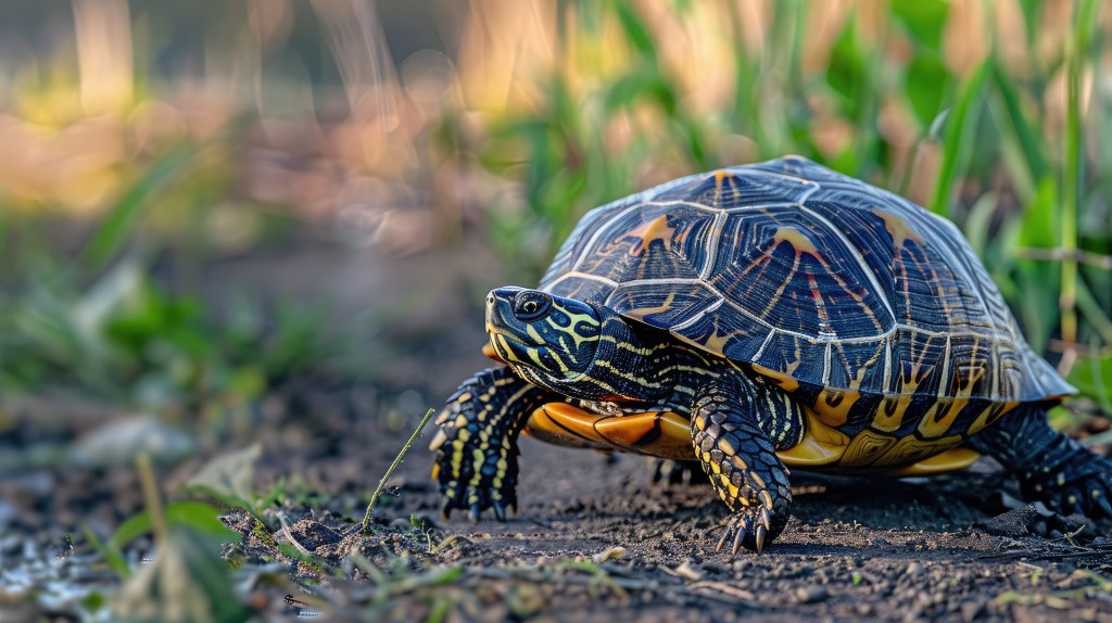 turtle on the ground; slowing economy