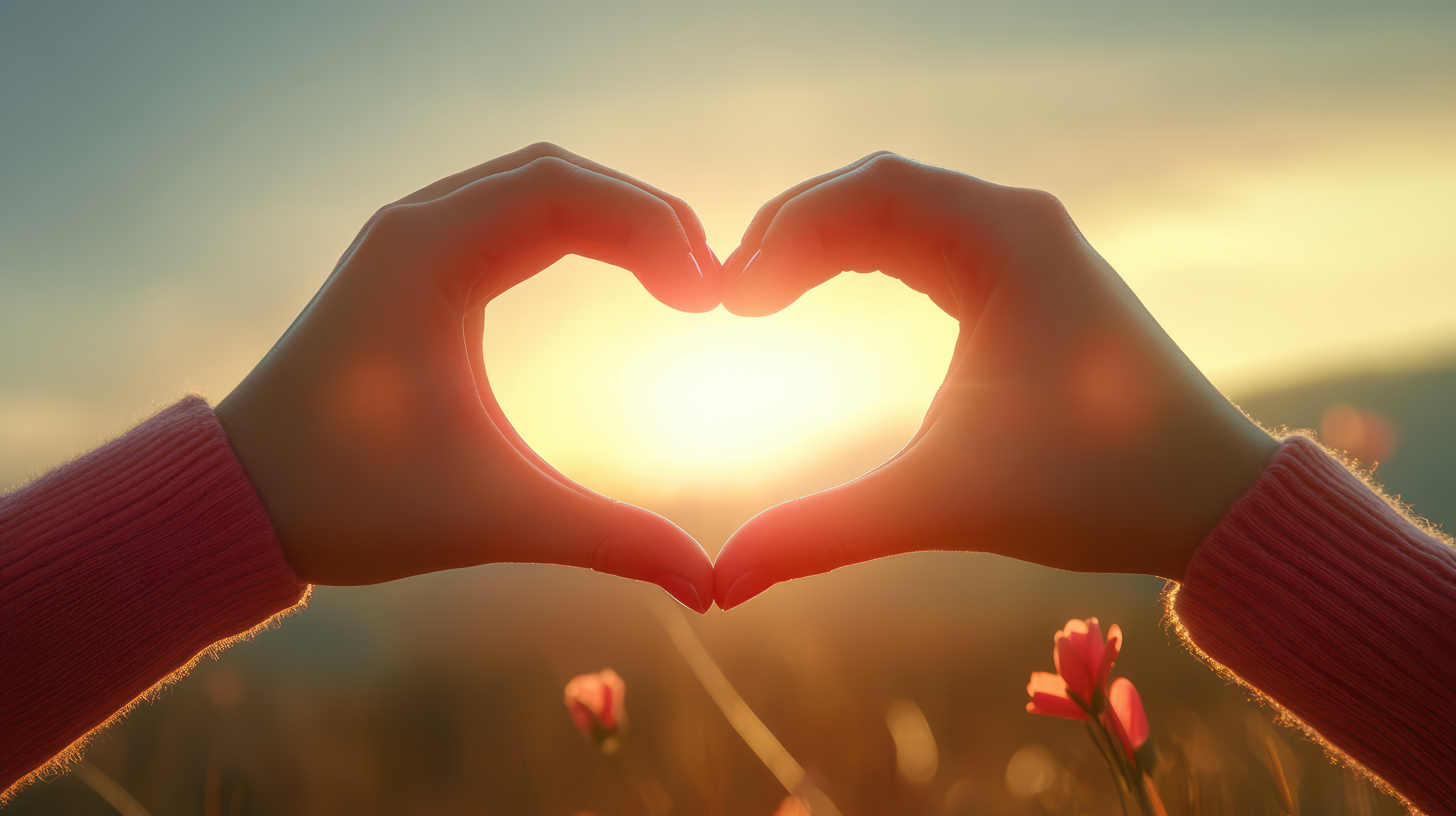 woman making hands in heart shape, heart health insurance, social responsibility, donation charity, world heart day, appreciation concept, world mental health day, think positive, mindfulness concept