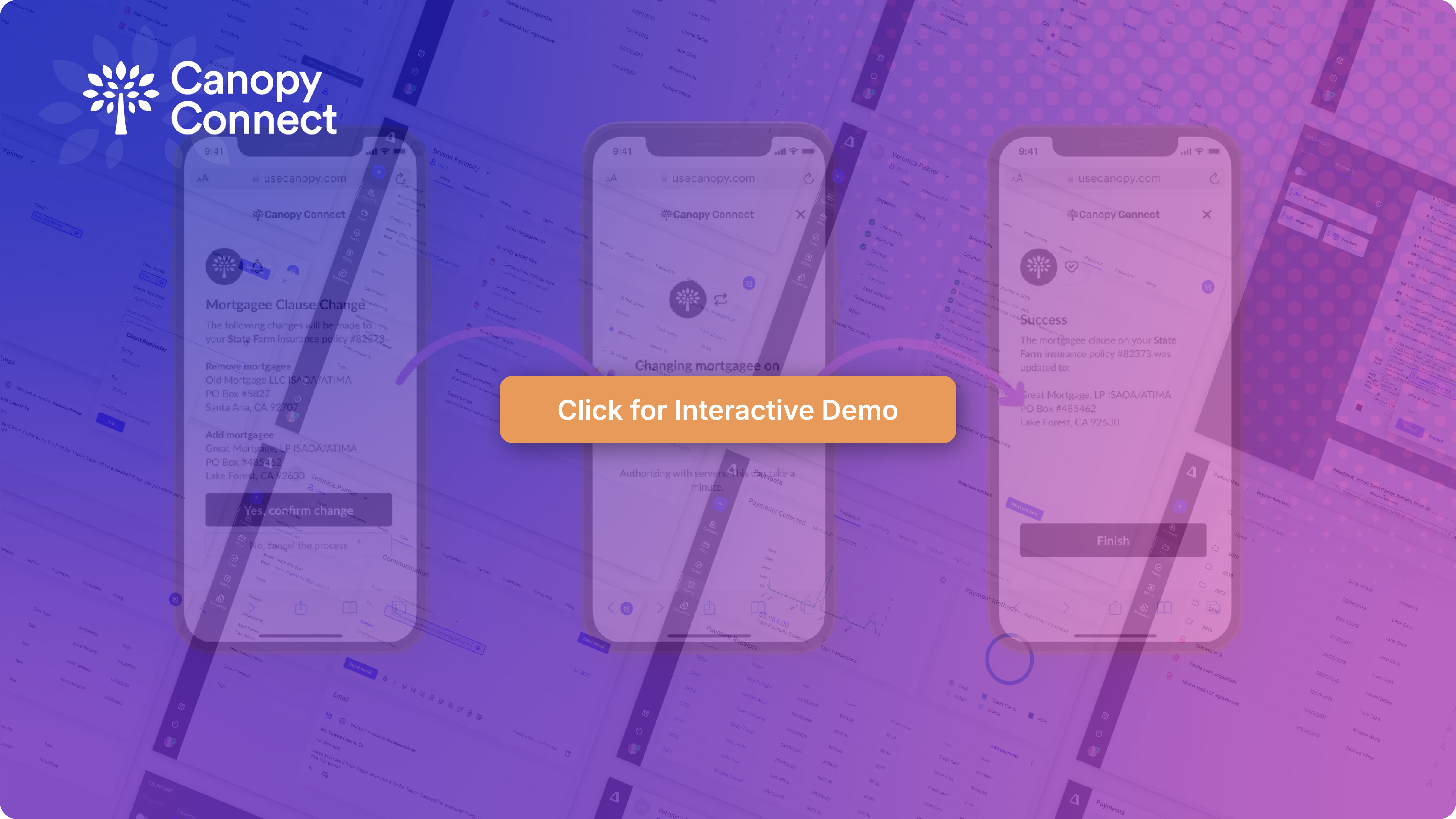 Click to Open a Demo Tour of Canopy Connect Intake Platform