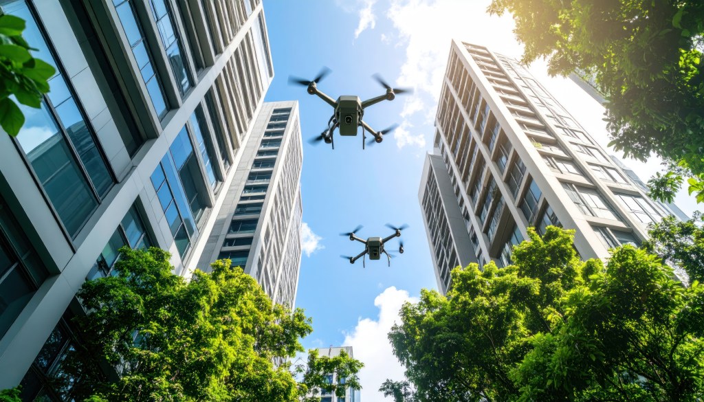Urban drones delivering packages
